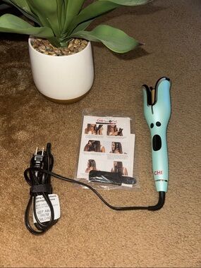 CHI Spin N Curl 1″ Ceramic Rotating Curling Iron, Mint Green,